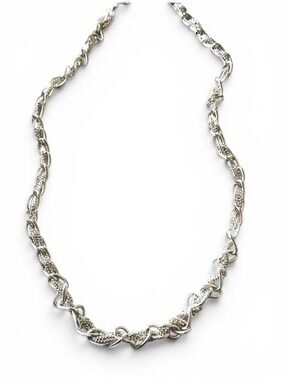 PREMIER DESIGNS Silver-Tone Braided Rope Chain Necklace | New